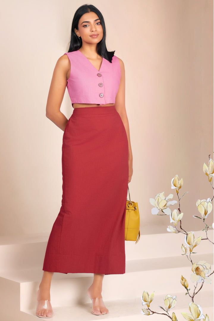 Cropped Button Up Waistcoat