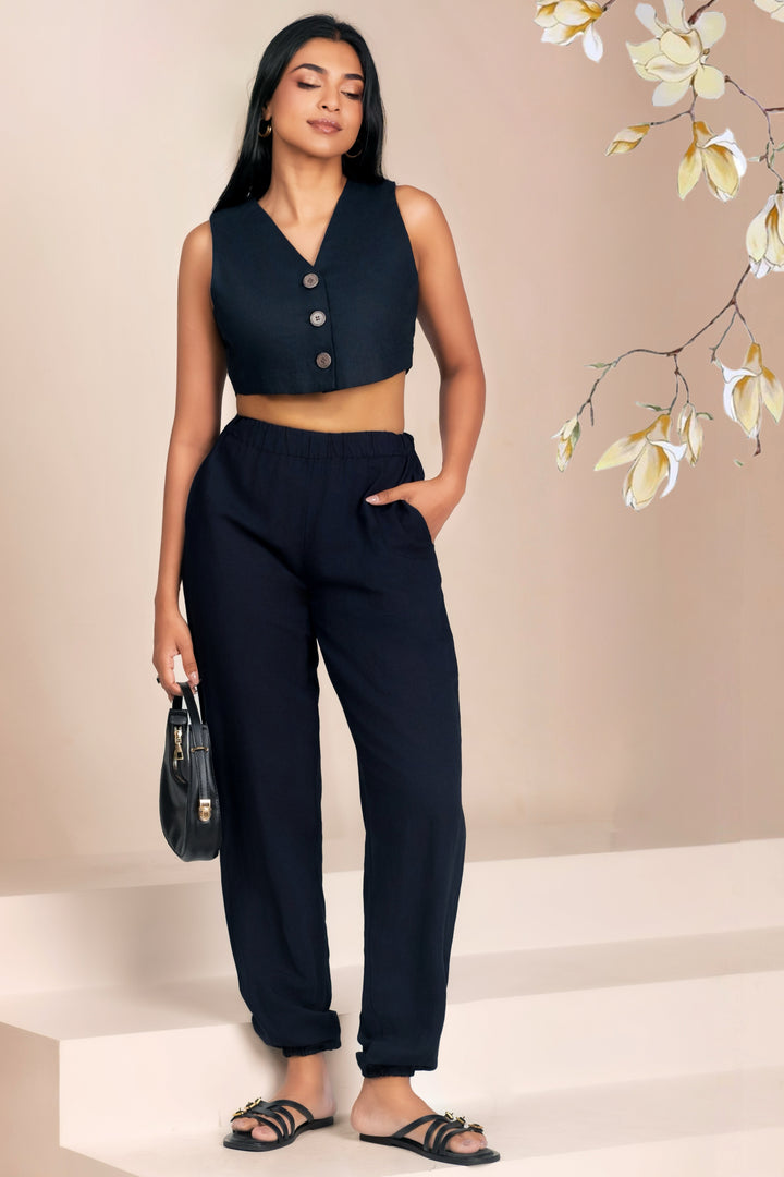 Cropped Button Up Waistcoat