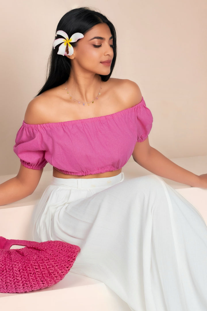 Puff Sleeve Crop Top
