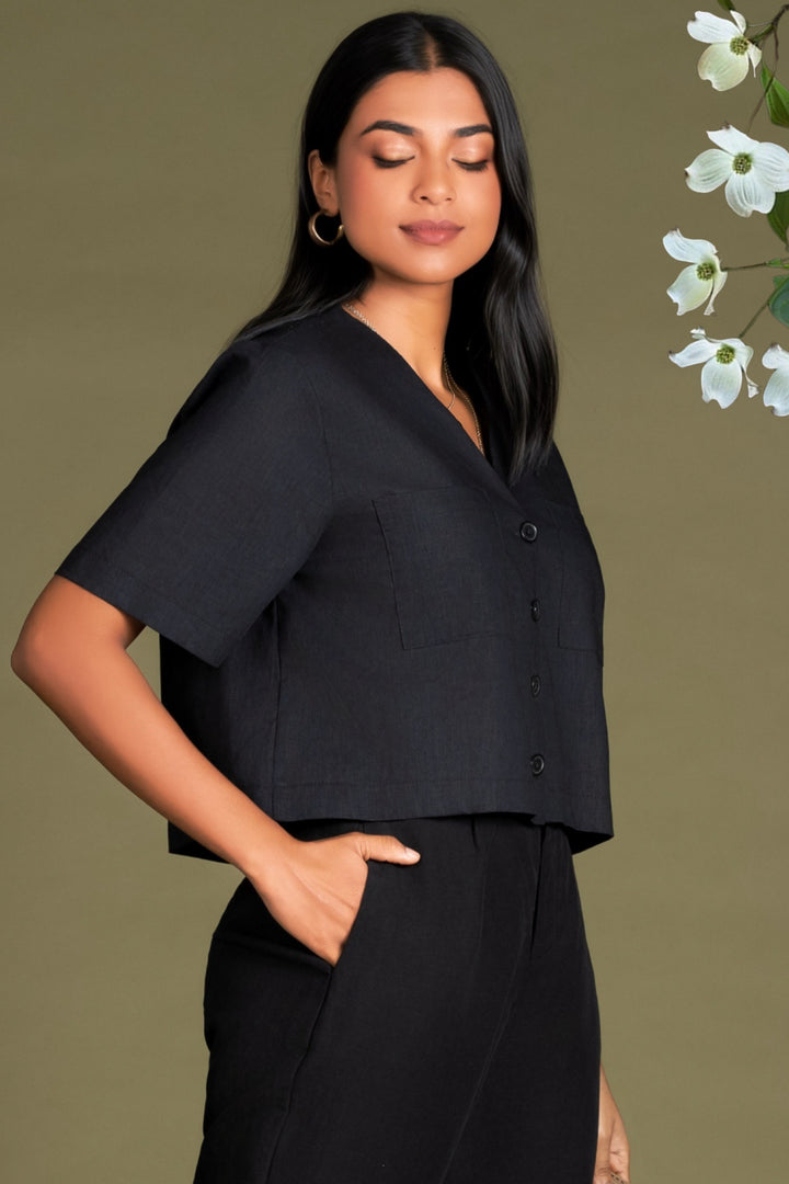 Short Sleeve Cropped Shirt