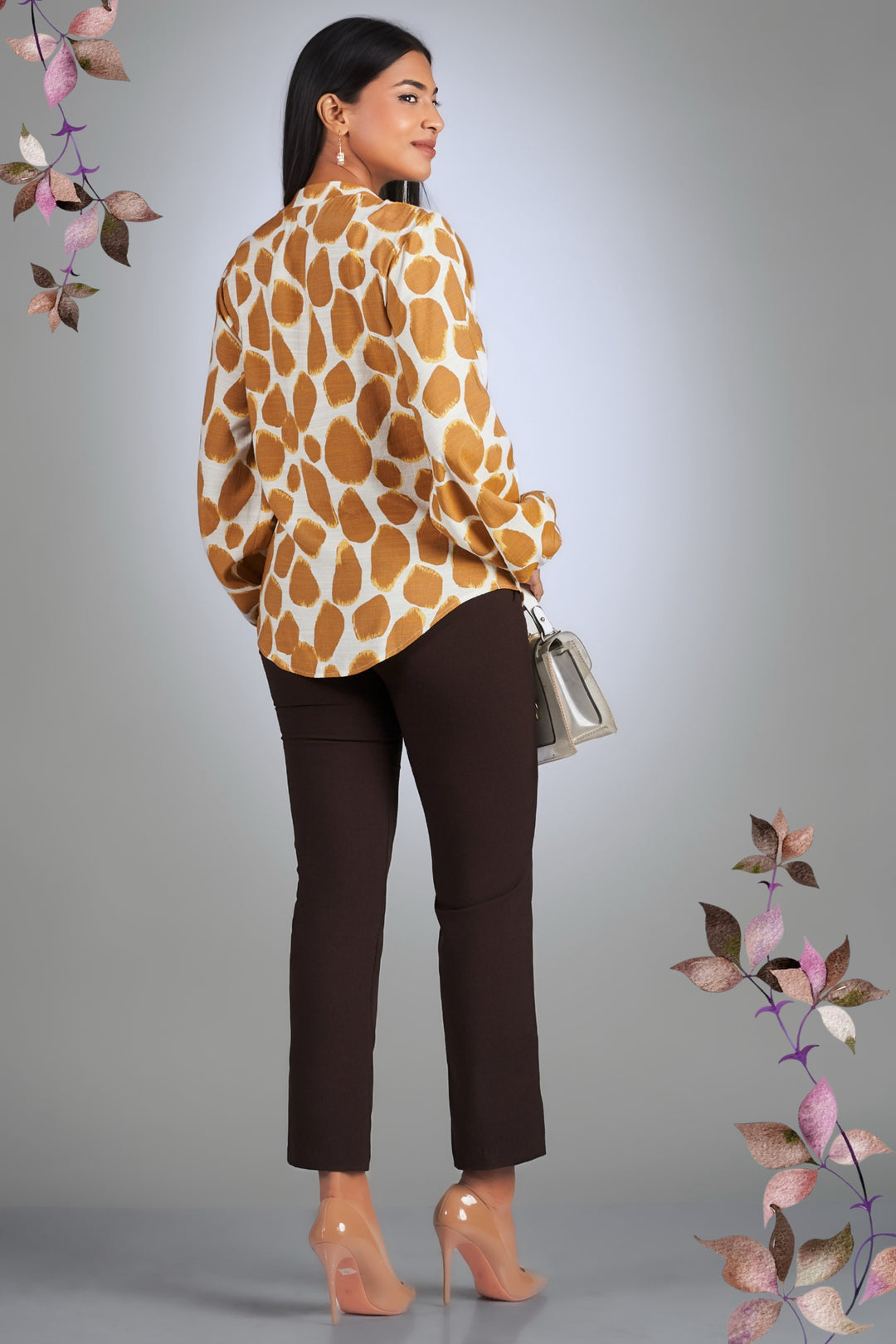 Printed Puff Sleeve Top