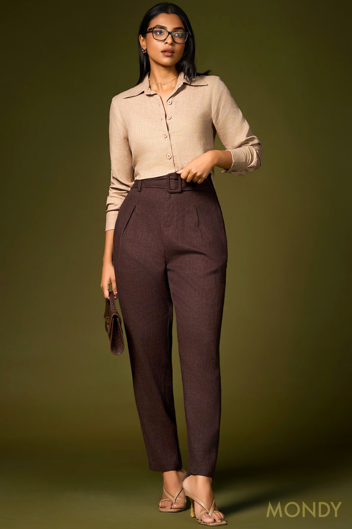 Belted Pleat Detail Pant