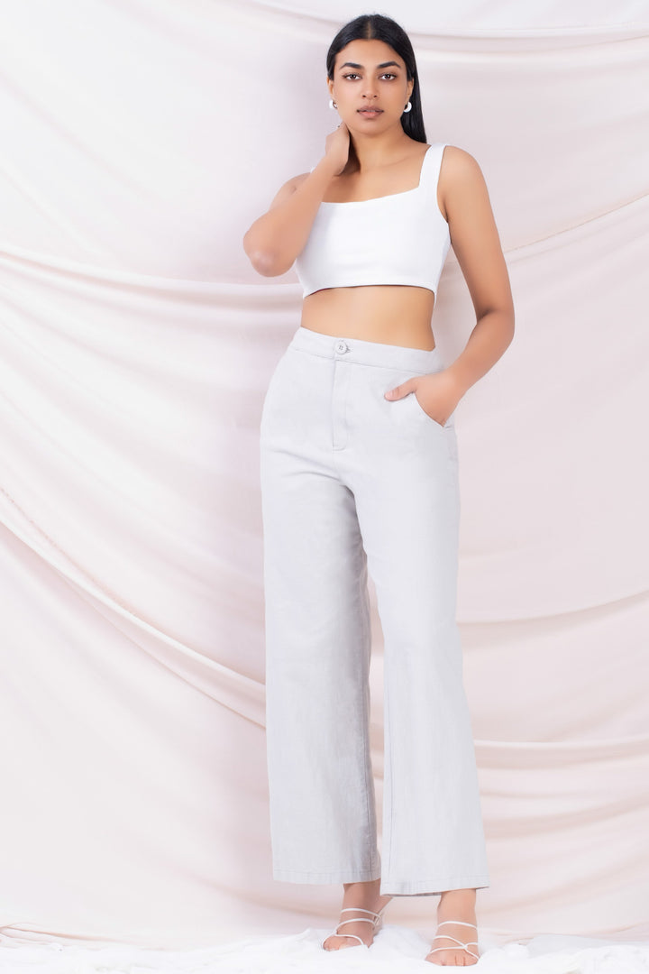 High Waist Wide Leg Linen Pant