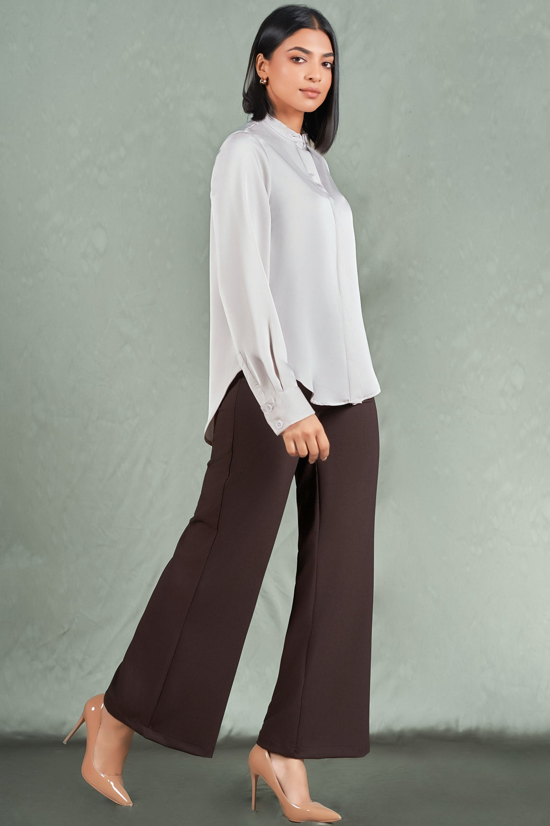 Mandarin Satin Shirt