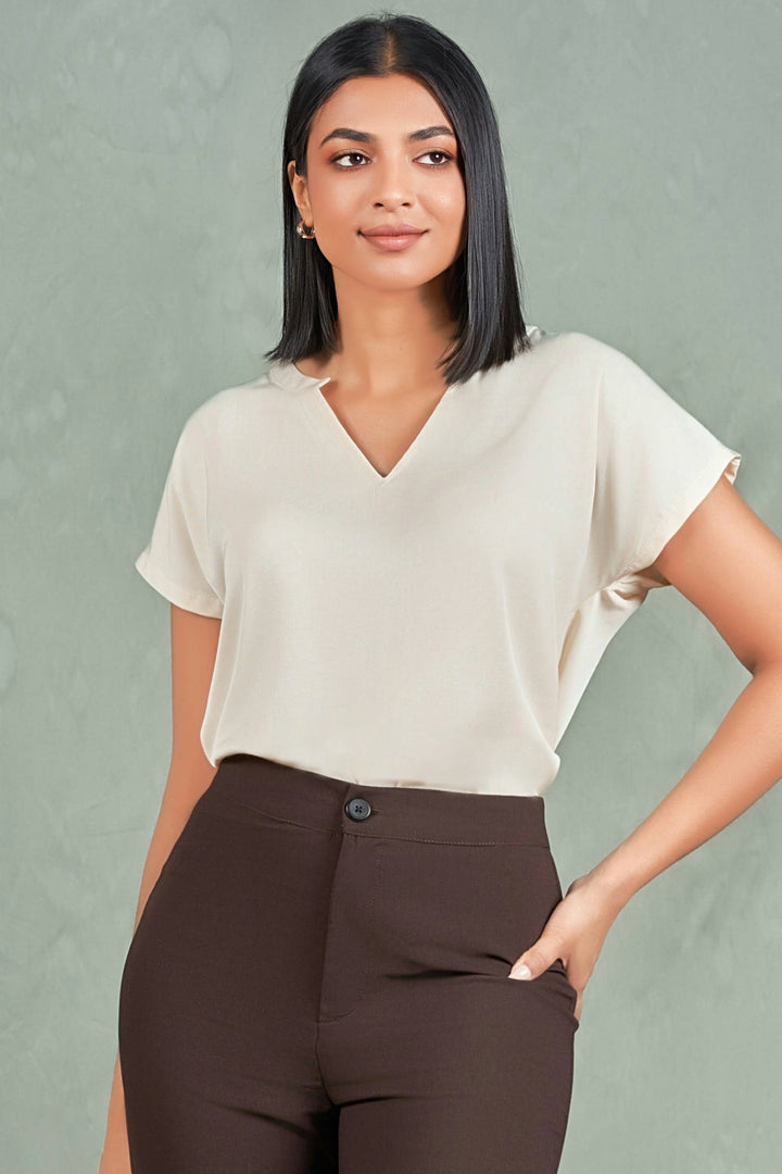 Cream Raglan Sleeve Top