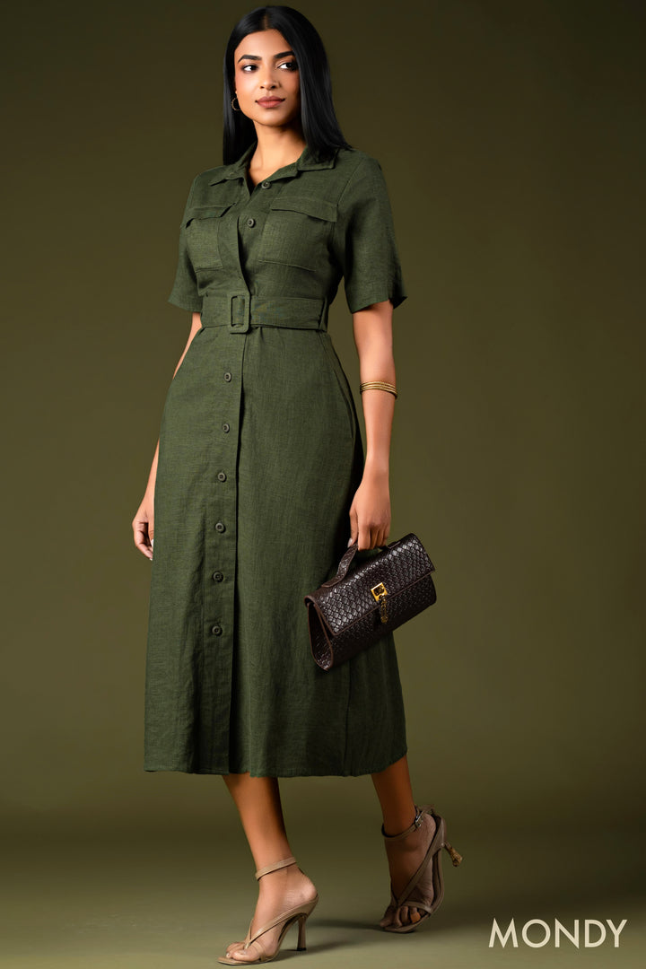 Belted Shirt Dress
