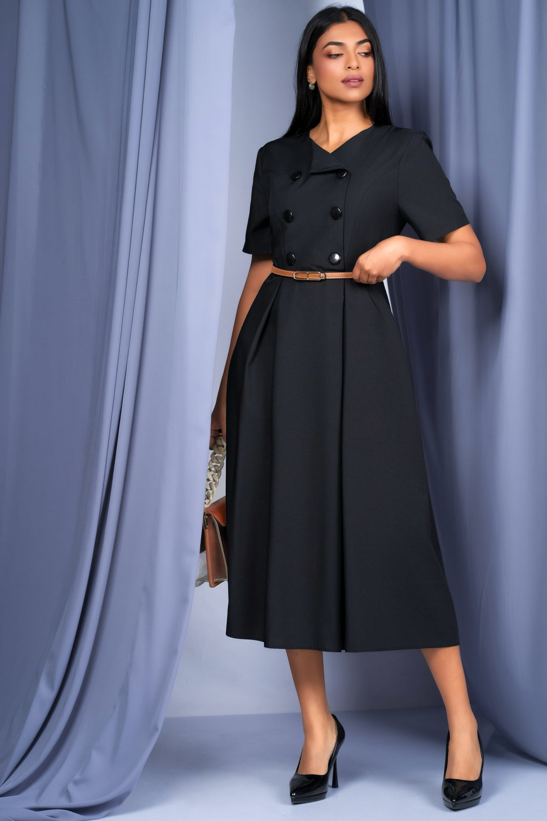 Double Buttoned Midi Dress