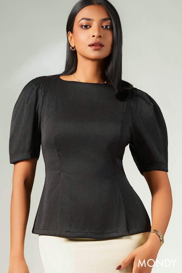 Puff Sleeve Peplum Top