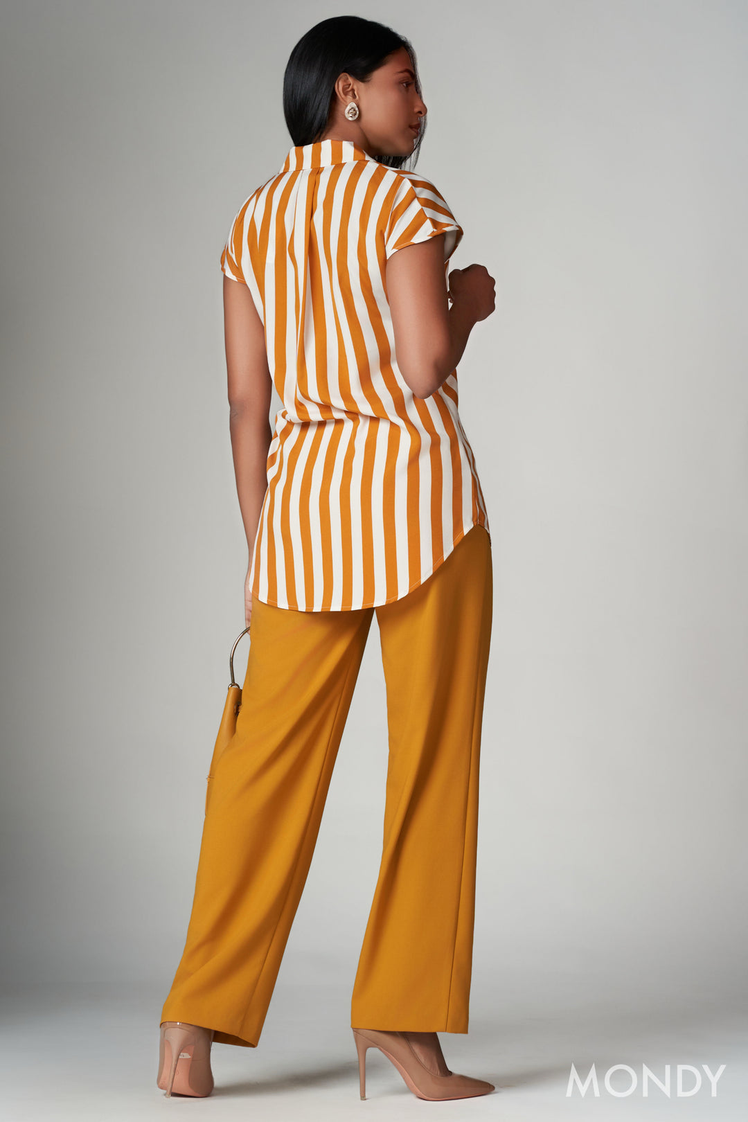 Stripe Cap Sleeve Top