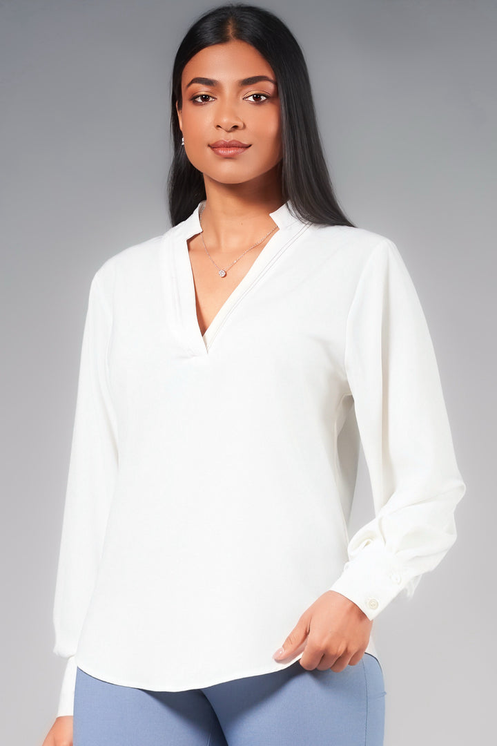 White Puff Sleeve Top