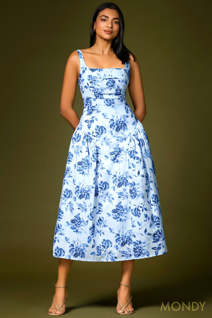 Square Neck Midi Dress