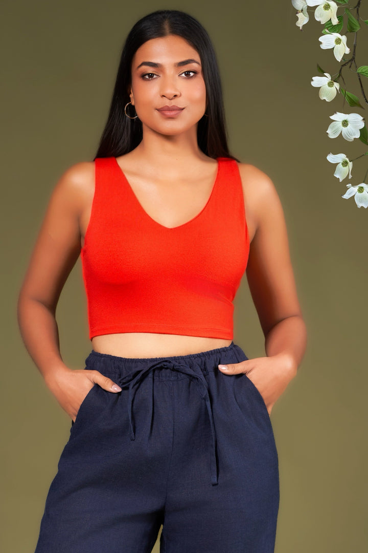 V Neck Cropped Tee