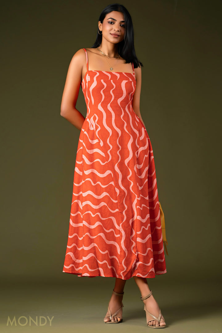 Printed Midi Dress