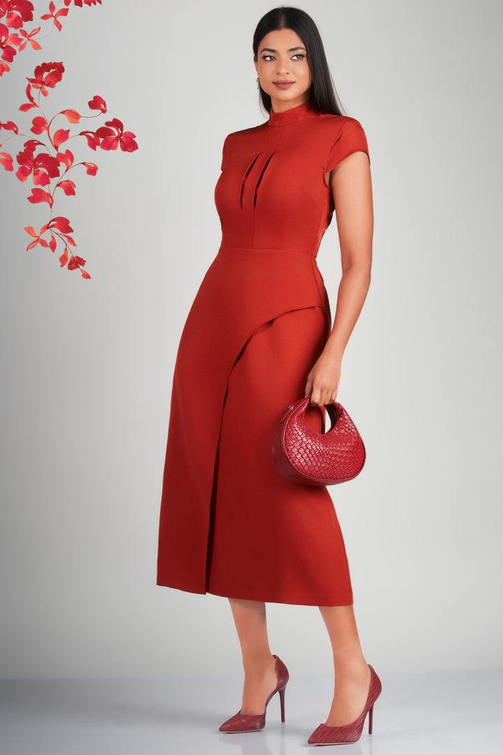 Front Detail Midi Dress