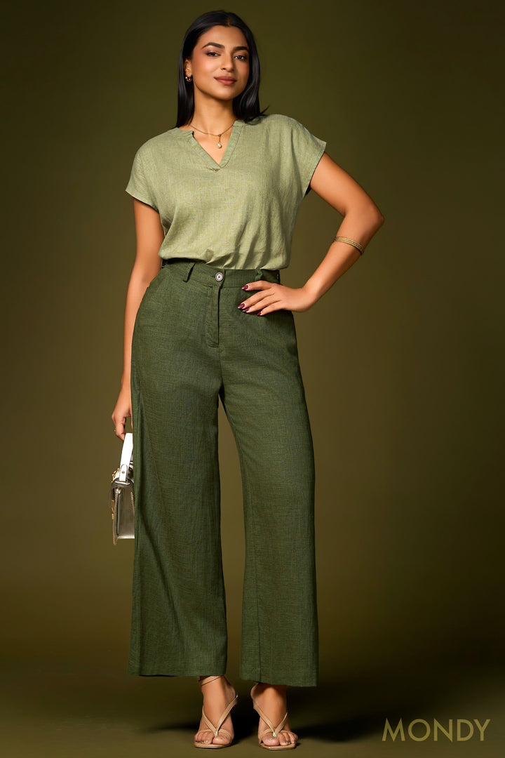 Khaki Buttoned Pant