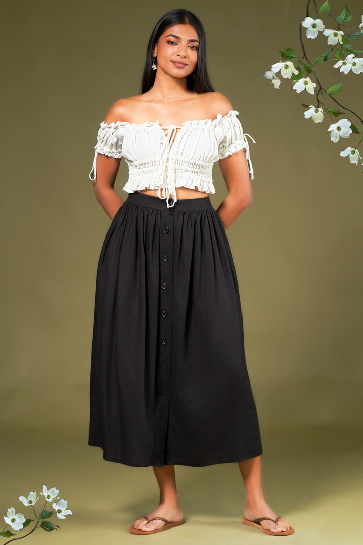 Button Up Aline Skirt