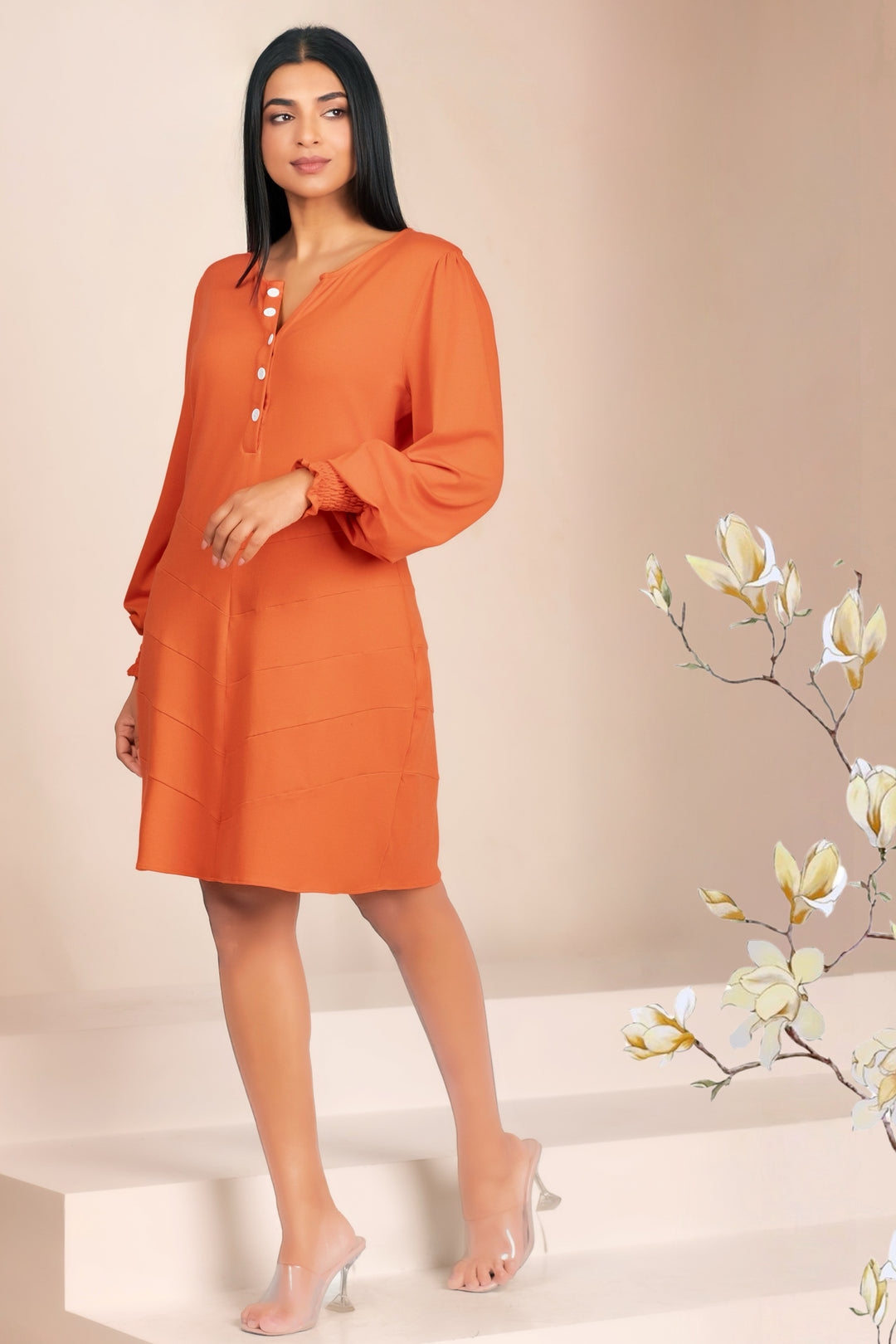 Orange Panel Dress