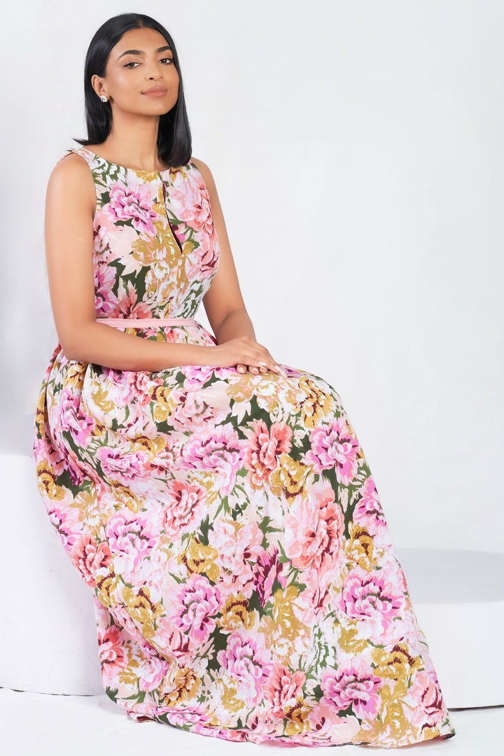 Floral Backless Maxi Dress