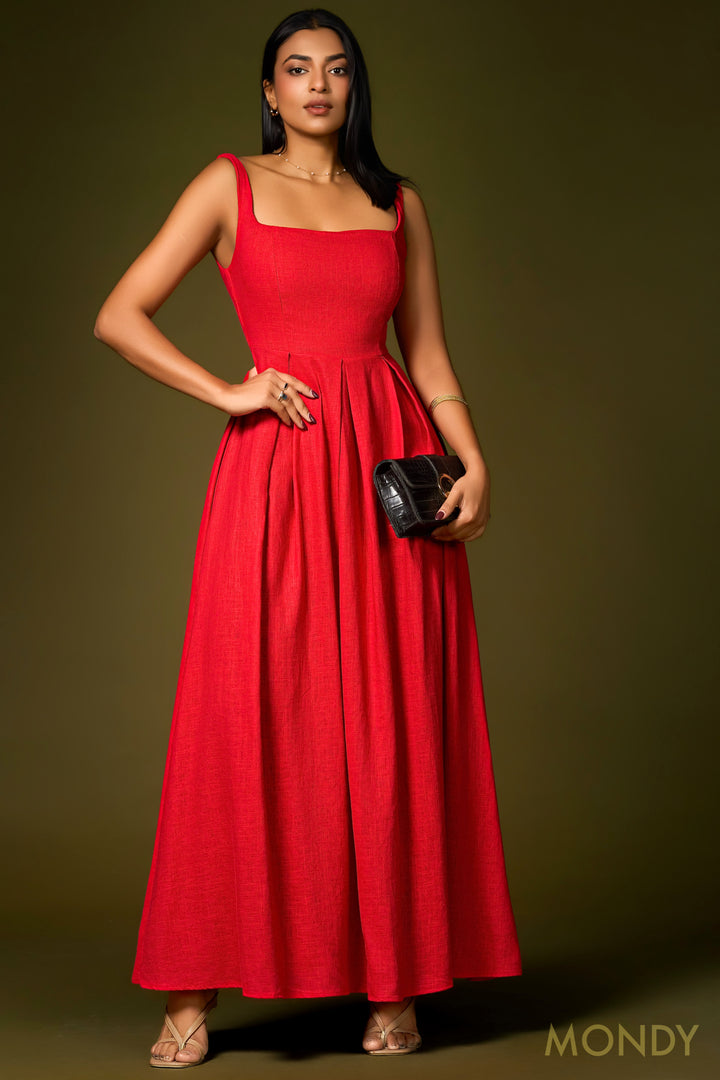 Pleated Maxi Dress