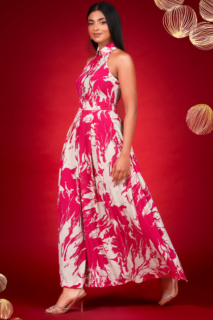 Halter Printed Maxi Dress
