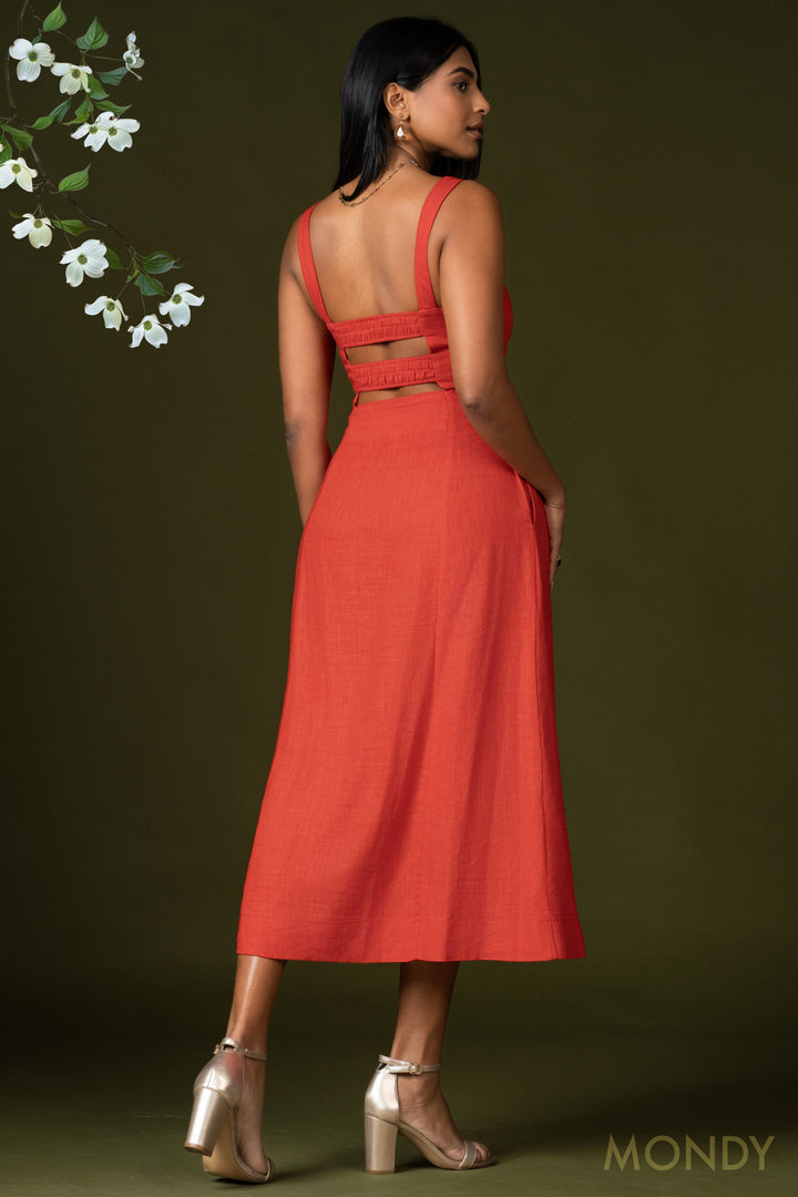Square Neck Midi Dress