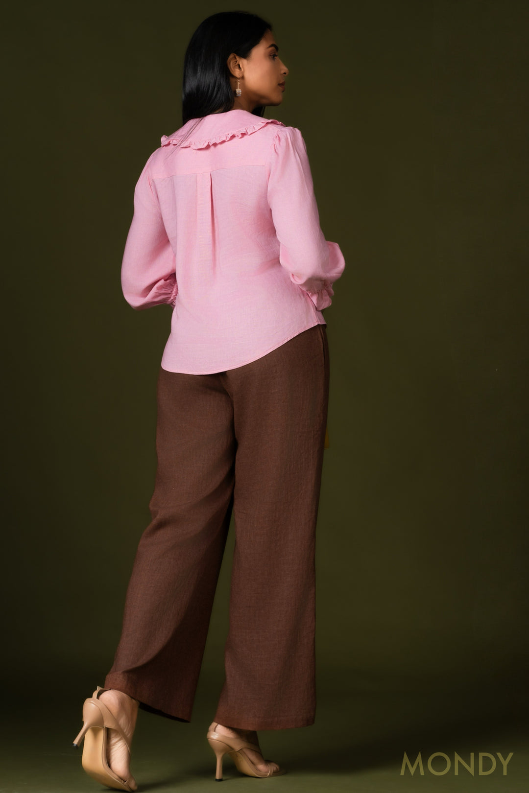 Platter Neck Button Up Top