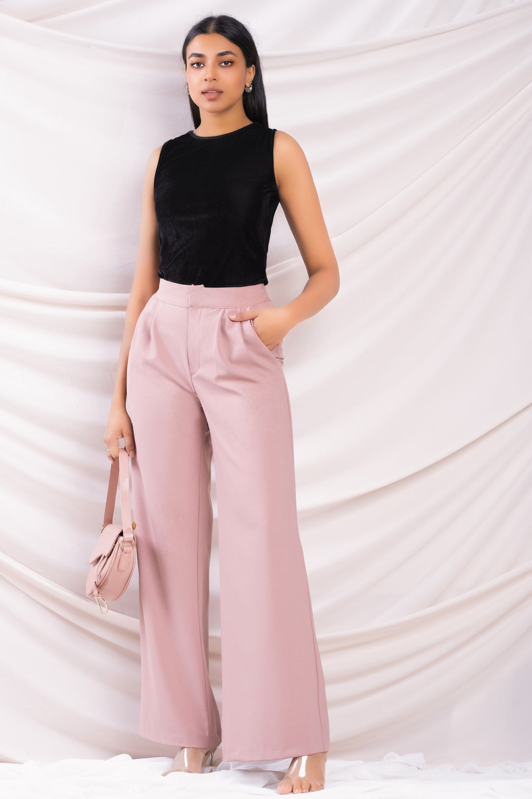 High Waist Pleated Wide Leg Pant