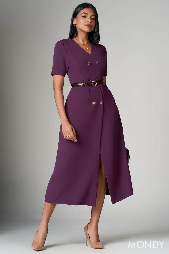 Double Buttoned Midi Dress