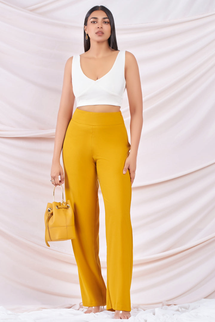 White V Neck Crop Top