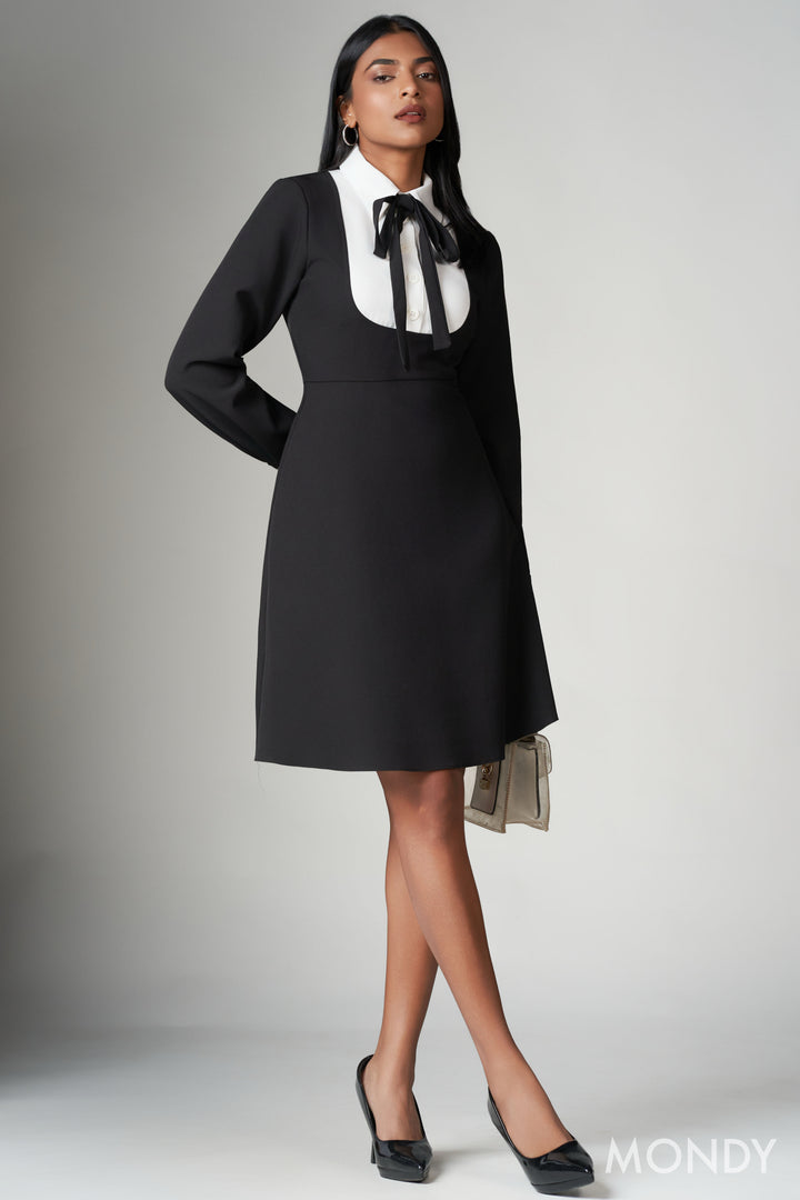 Contrast Shirt Dress