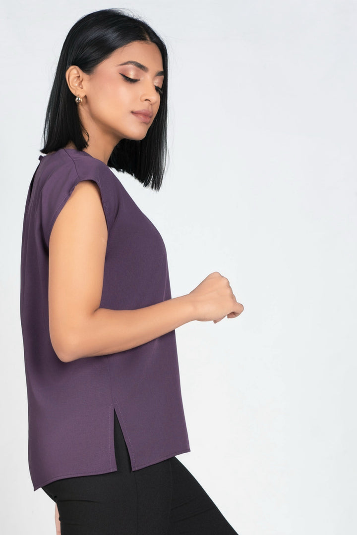 Purple Cap Sleeve Top