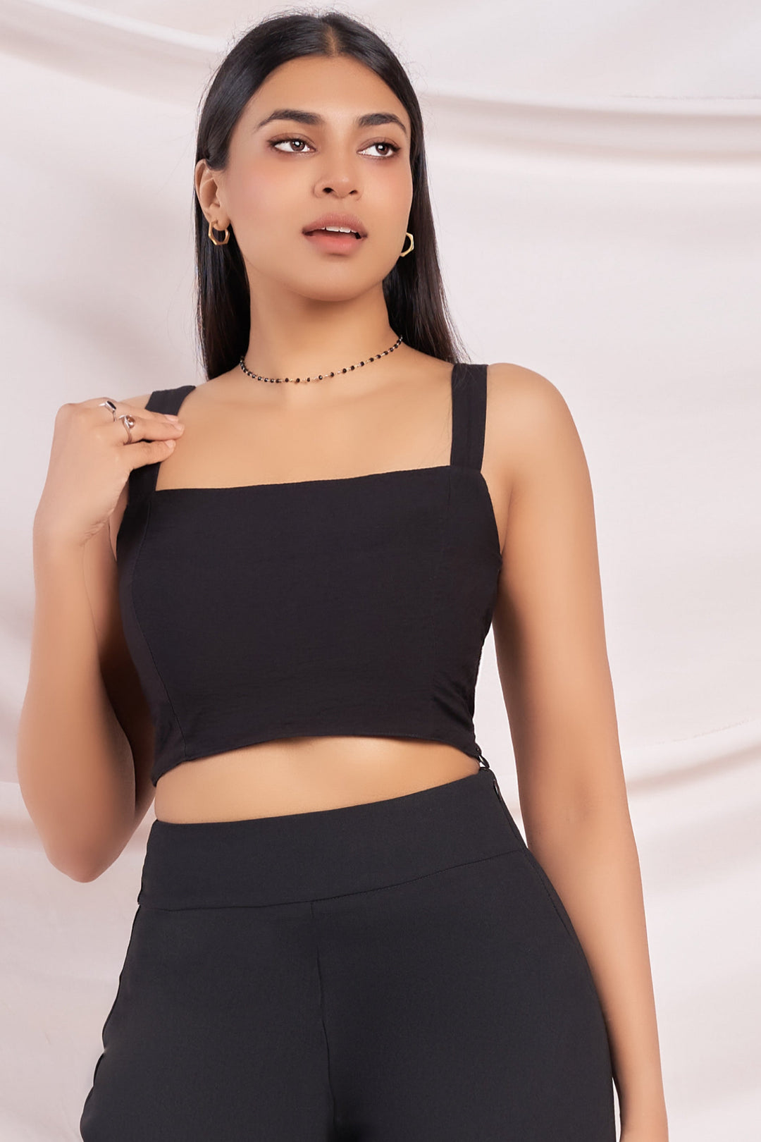 Cropped Square Neck Top