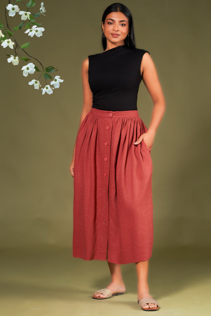 Button Up Aline Skirt