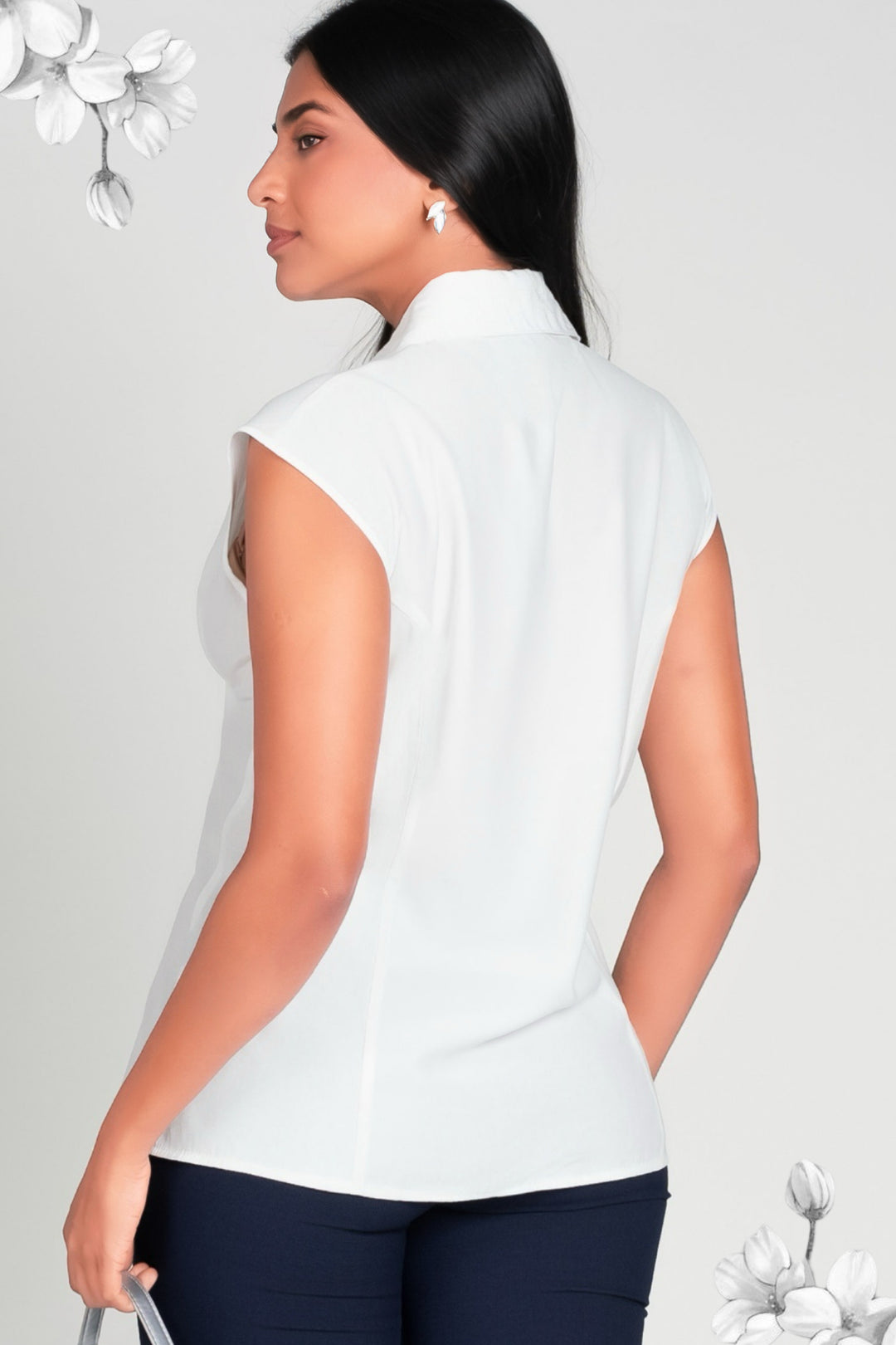 White Front Detail Top