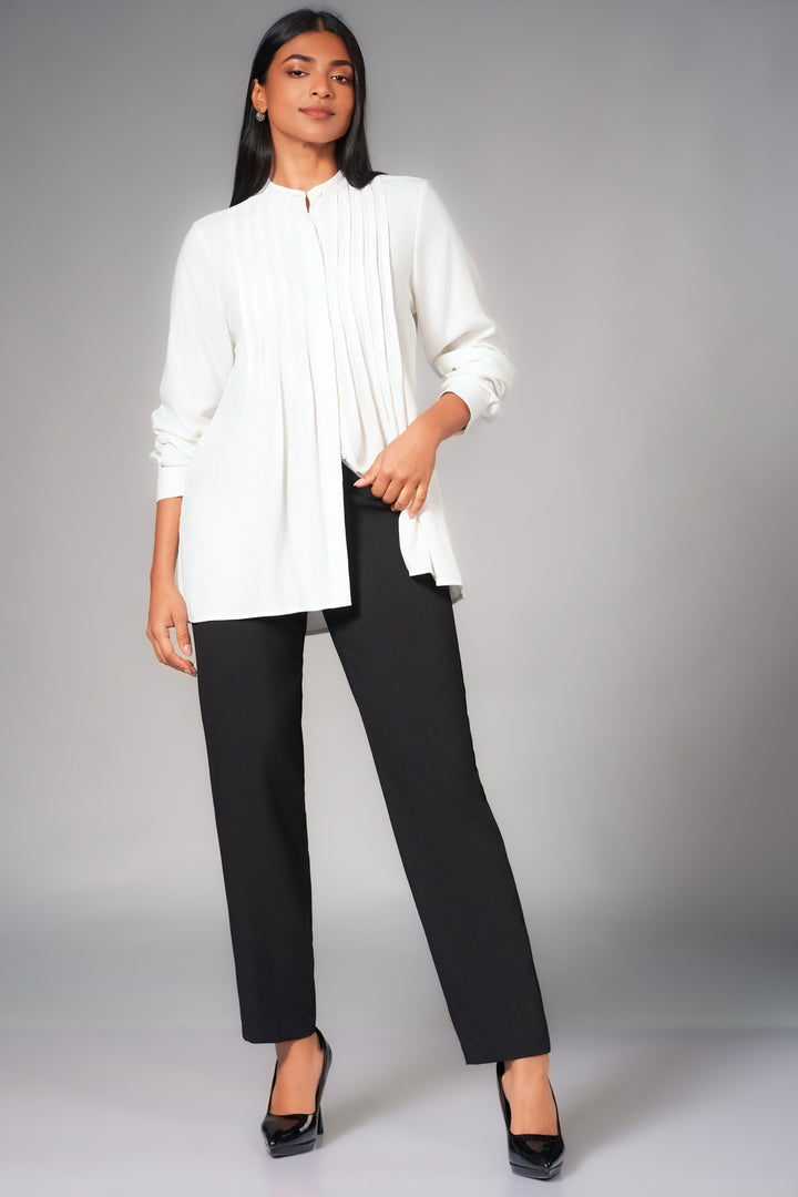 Pintuck Long Sleeve Top