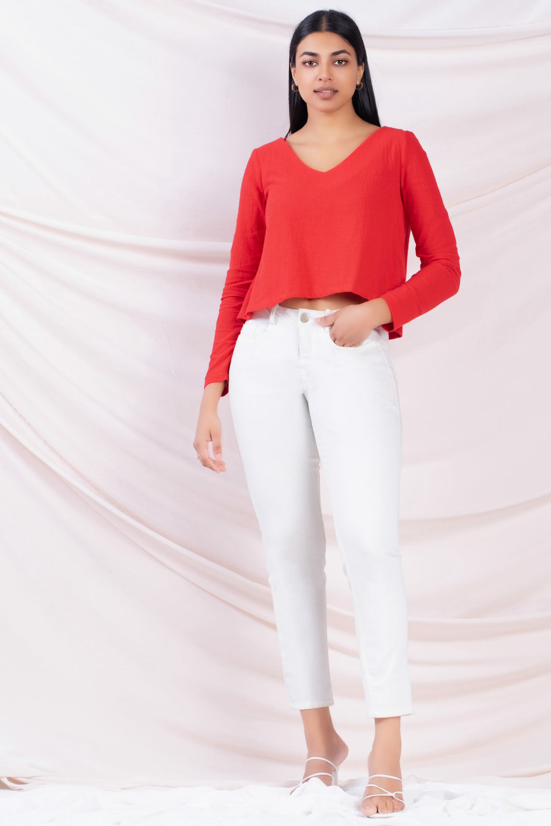 Bell Cut Long Sleeve Top