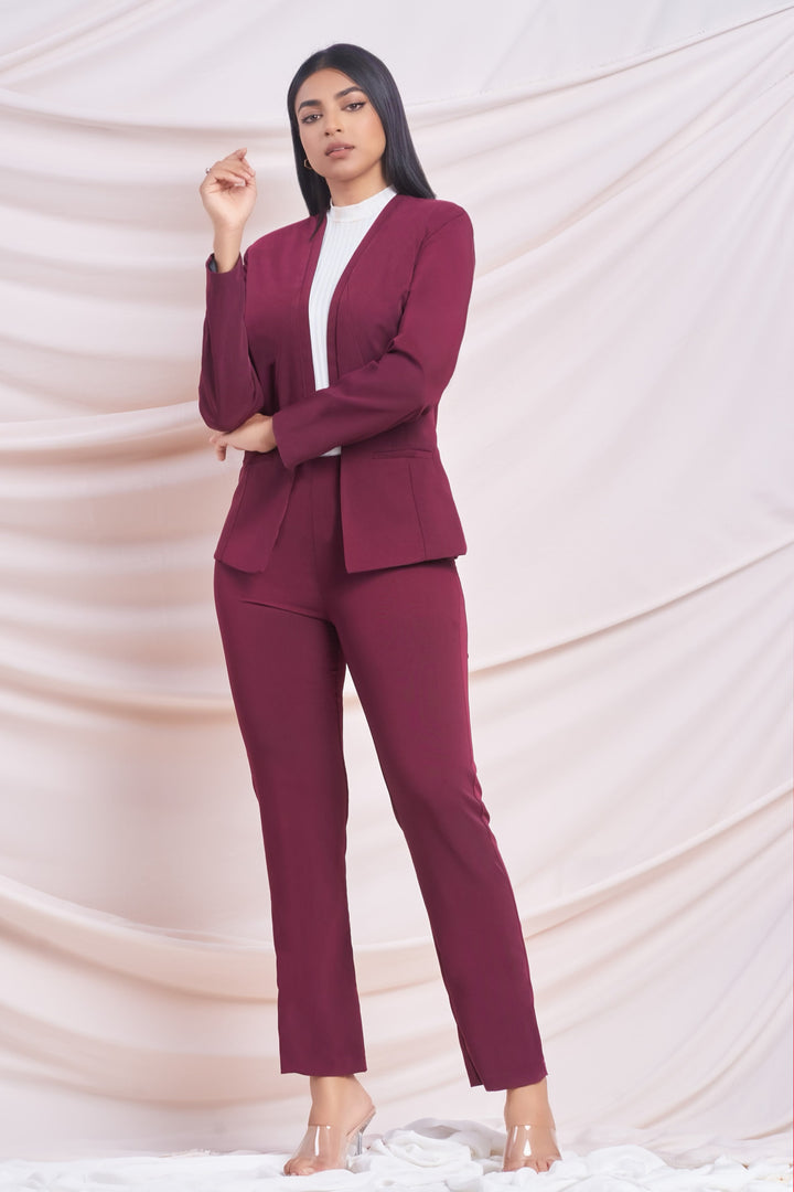Maroon Open Blazer