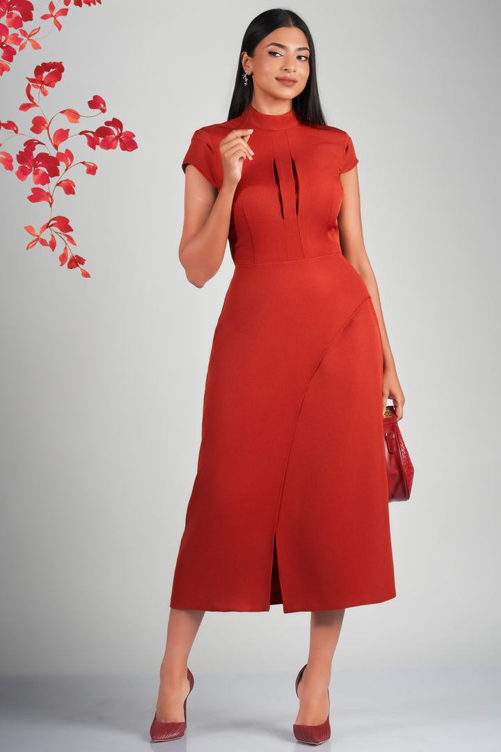 Front Detail Midi Dress