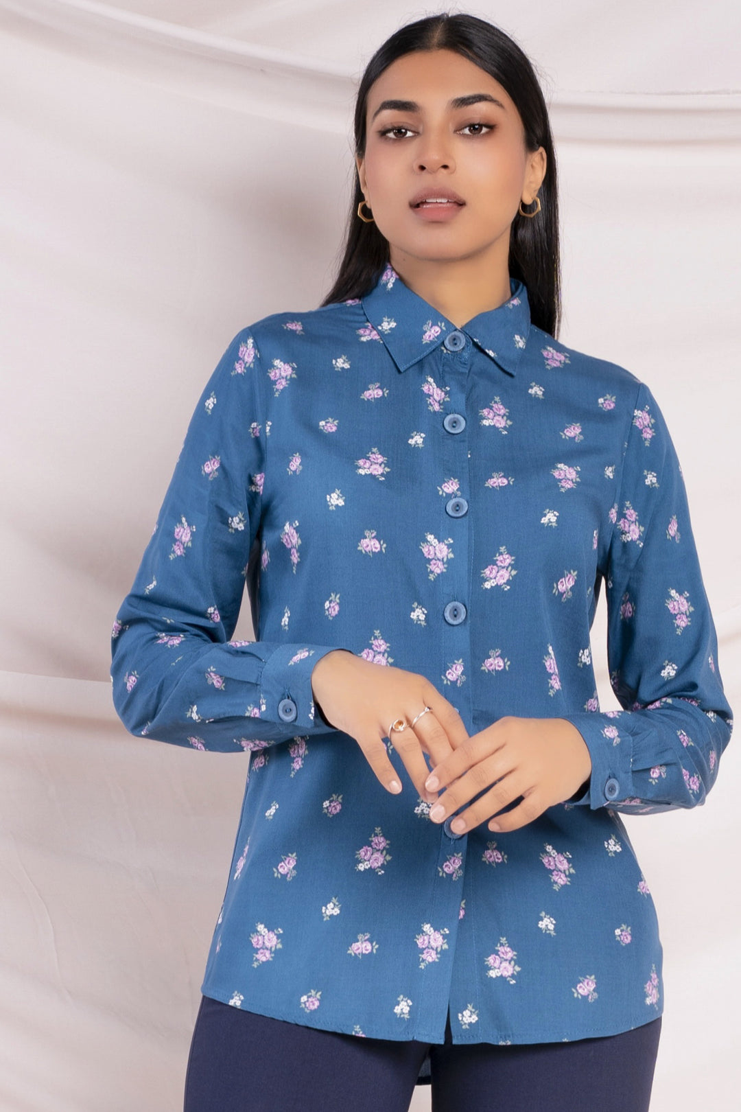 Blue Printed Shirt