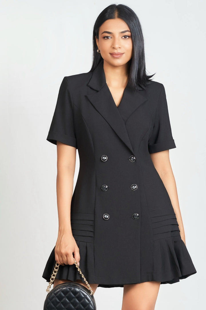 Pleated Blazer Dress