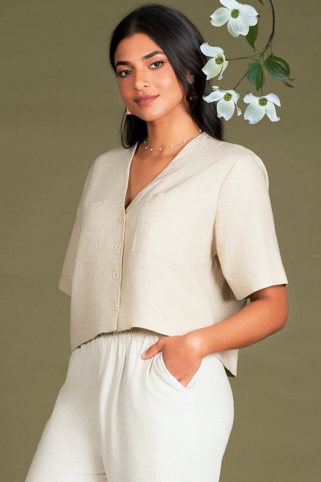 Short Sleeve Cropped Shirt