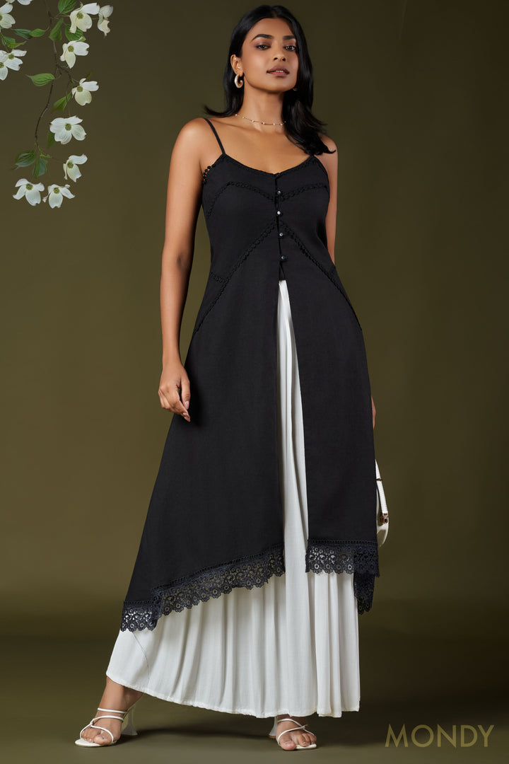 Lace Detailed Long Top