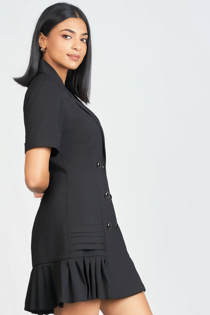 Pleated Blazer Dress