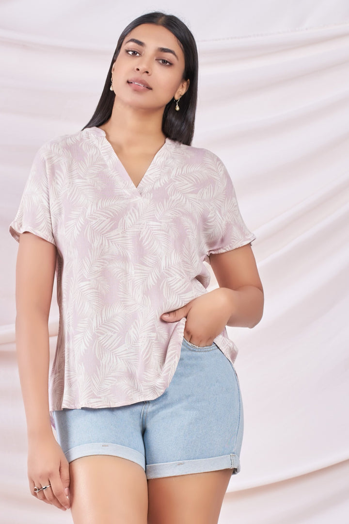 Pink Printed Relaxed Shirt