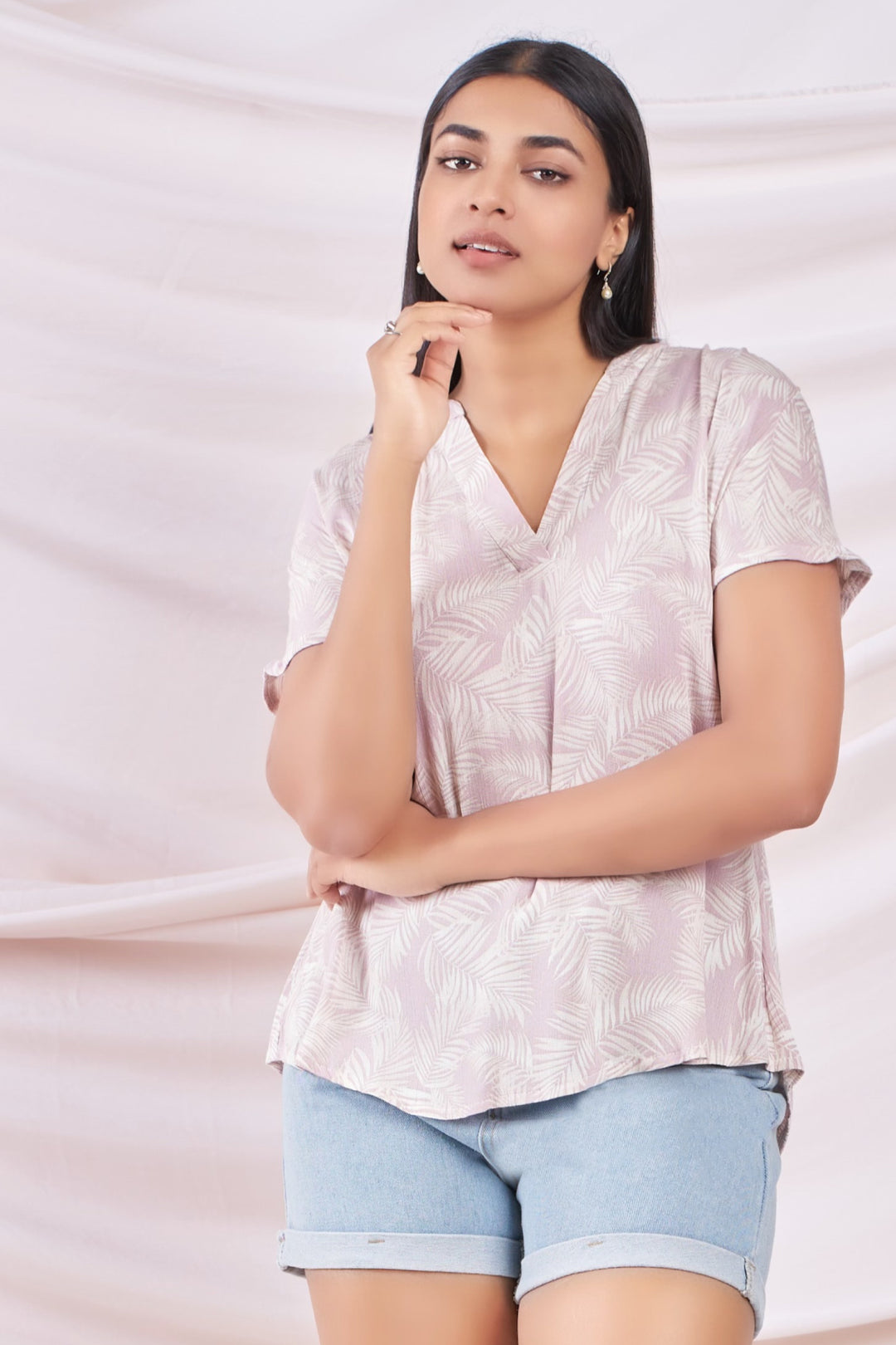 Pink Printed Relaxed Shirt