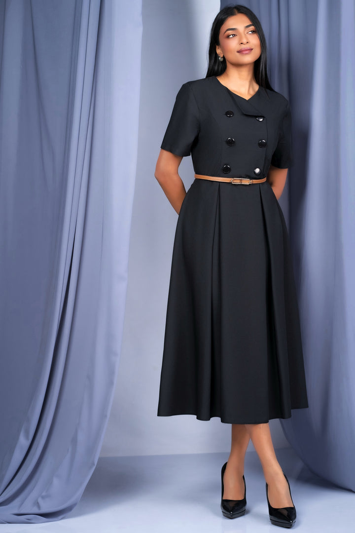 Double Buttoned Midi Dress
