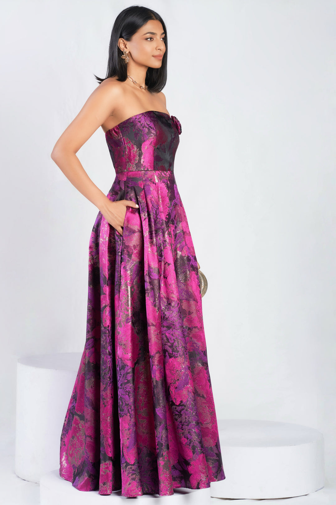 Floral Jaquard Maxi Dress
