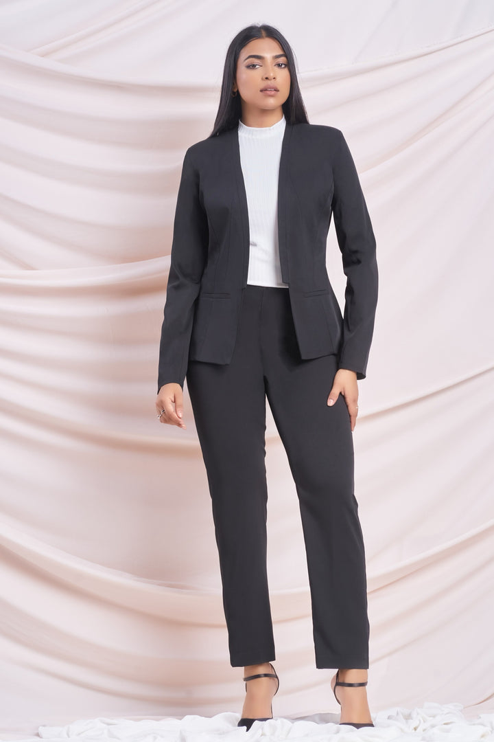 Black Open Blazer