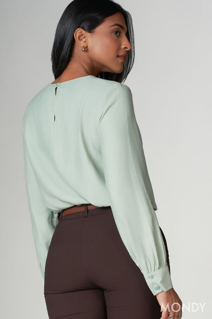 Green Round Neck Top
