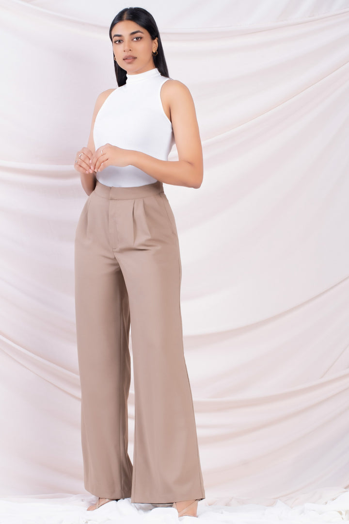 Beige Wide Leg Pant